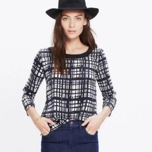 Madewell Checked Silk Blouse